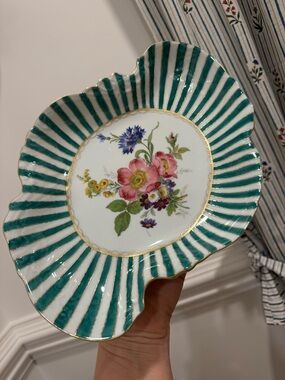 Elios Hand Painted Floral Porcelain Tray- hand-painted tray -bowl 12”